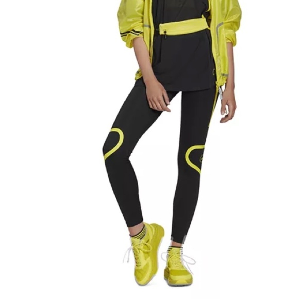 Adidas by Stella McCartney black & yellow performance leggings - Small